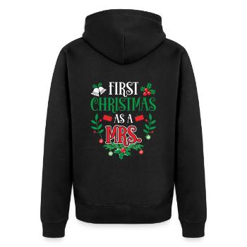 Premier Noël en tant qu’épouse Premier Noël - Veste à capuche bio Premium Unisexe - noir - Dos - Nico (187cm)
