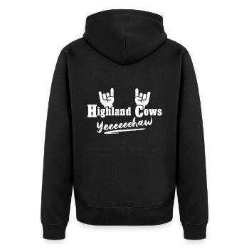 Highland cattle Highland Cow - Unisex Premium Organic Zip Hoodie - black - Back - Nico (187cm)