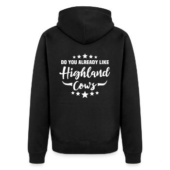 Highland cattle Highland Cow - Unisex Premium Organic Zip Hoodie - black - Back - Nico (187cm)