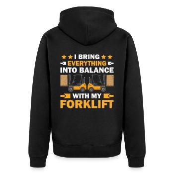Forklift Driver Forklift Forklift Driver - Unisex Premium Organic Zip Hoodie - black - Back - Nico (187cm)