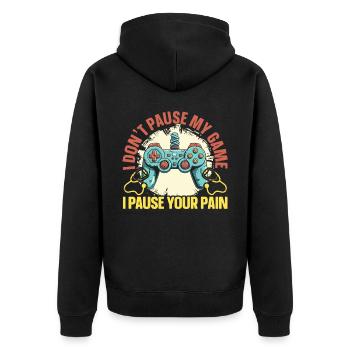 Gamer Nurse Video Game Player Gaming Nursing - Unisex Premium Organic Zip Hoodie - black - Back - Nico (187cm)
