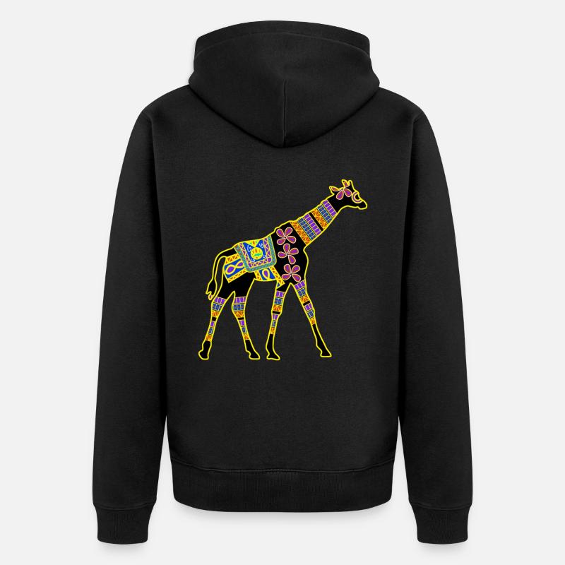 Giraffe Pattern Giraffe - Unisex Premium Organic Zip Hoodie - black