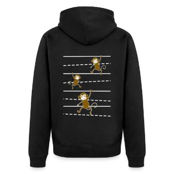 Affe lustige Affen - Unisex Premium Bio Zip Hoodie - Schwarz - Hinten - Nico (187cm)