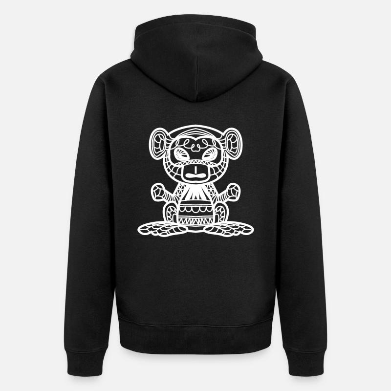 Singe Tribal Singe - Veste à capuche bio Premium Unisexe - noir