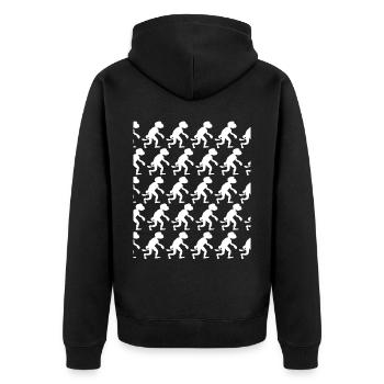 Affe viele Affen - Unisex Premium Bio Zip Hoodie - Schwarz - Hinten - Nico (187cm)