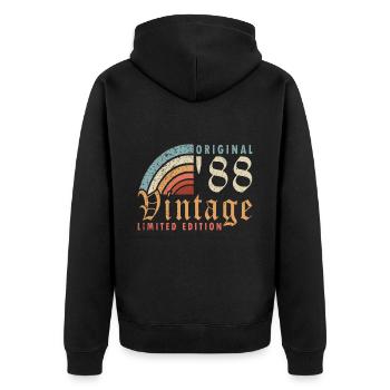Né en 1988 - Veste à capuche bio Premium Unisexe - noir - Dos - Nico (187cm)