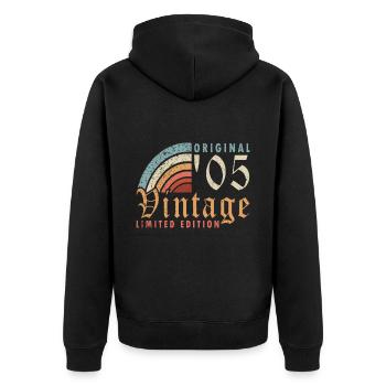 2005 Anniversaire né en 2005 Retro Vintage - Veste à capuche bio Premium Unisexe - noir - Dos - Nico (187cm)