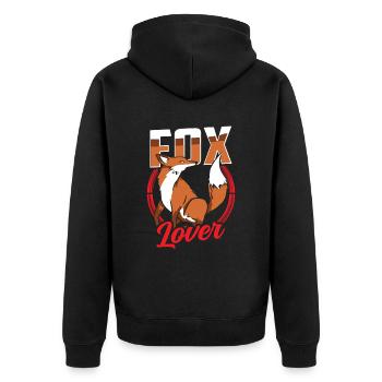 Fox Lover Animal Foxes Sayings - Unisex Premium Organic Zip Hoodie - black - Back - Nico (187cm)