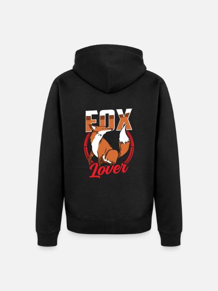 Fox Lover Animal Foxes Sayings - Unisex Premium Organic Zip Hoodie - black