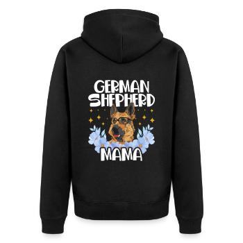 German Shepherd Mom Cute Pet Lover - Unisex Premium Organic Zip Hoodie - black - Back - Nico (187cm)