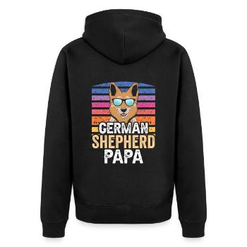 German Shepherd Daddy Lover Cute Pet - Unisex Premium Organic Zip Hoodie - black - Back - Nico (187cm)