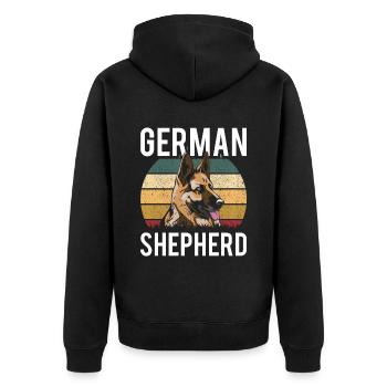Deutscher Schäferhund Haustier Süß Liebhaber - Unisex Premium Bio Zip Hoodie - Schwarz - Hinten - Nico (187cm)