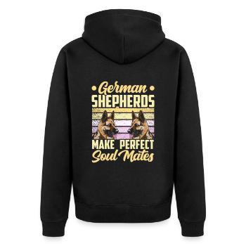Deutsche Schäferhunde Perfekte Seelenverwandte Süß - Unisex Premium Bio Zip Hoodie - Schwarz - Hinten - Nico (187cm)