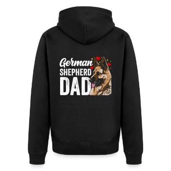 Berger allemand papa mignon amoureux des animaux de compagnie - Veste à capuche bio Premium Unisexe - noir - Dos - Nico (187cm)