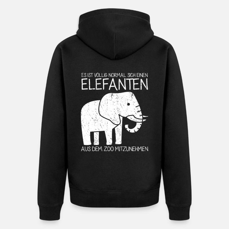 Elefant Zoo Elefanten - Unisex Premium Bio Zip Hoodie - Schwarz