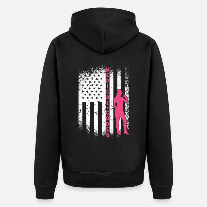 Medical Assistant - Medical Coder - Unisex Premium Organic Zip Hoodie - black