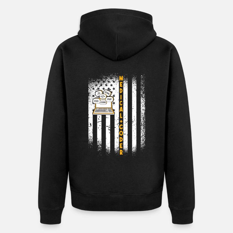 Medical Assistant - Medical Coder - Unisex Premium Organic Zip Hoodie - black