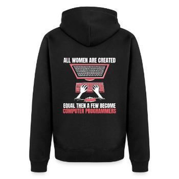 Entwickler Coder Programmierer Computer - Unisex Premium Bio Zip Hoodie - Schwarz - Hinten - Nico (187cm)