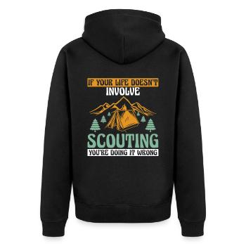 Boy Scout drôle - Veste à capuche bio Premium Unisexe - noir - Dos - Nico (187cm)