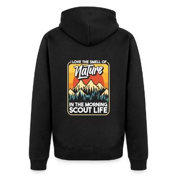 Boy Scout Mountains - Unisex Premium Organic Zip Hoodie - black - Back - Nico (187cm)