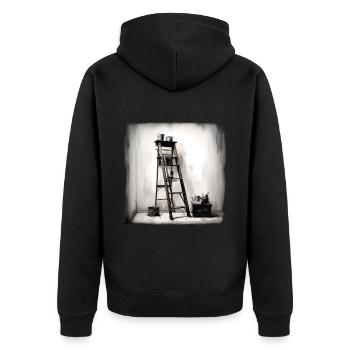 Painter's Passion - Kunst- Und - Unisex Premium Bio Zip Hoodie - Schwarz - Hinten - Nico (187cm)