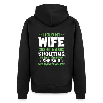Lustige Papa-Witze Geschenk Vatertag - Unisex Premium Bio Zip Hoodie - Schwarz - Hinten - Nico (187cm)
