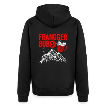 Franconian dialect, proud Franconian - Unisex Premium Organic Zip Hoodie - black - Back - Nico (187cm)