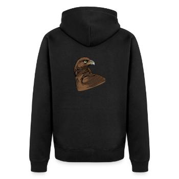 Steinadler I Goldadler Greifvogel Motiv für - Unisex Premium Bio Zip Hoodie - Schwarz - Hinten - Nico (187cm)