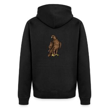 Steinadler I Goldadler Greifvogel Motiv für - Unisex Premium Bio Zip Hoodie - Schwarz - Hinten - Nico (187cm)