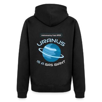 Uranus Gas Giant Planet Space - Veste à capuche bio Premium Unisexe - noir - Dos - Nico (187cm)
