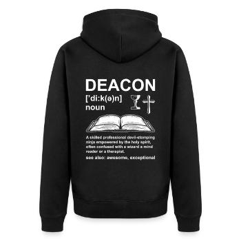 Église Diacre Religion Foi chrétienne Église - Veste à capuche bio Premium Unisexe - noir - Dos - Nico (187cm)