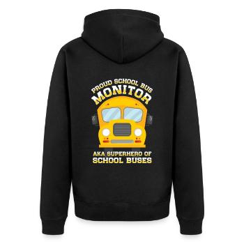 Moniteur d’autobus scolaire Transport scolaire des préposés aux autobus - Veste à capuche bio Premium Unisexe - noir - Dos - Nico (187cm)