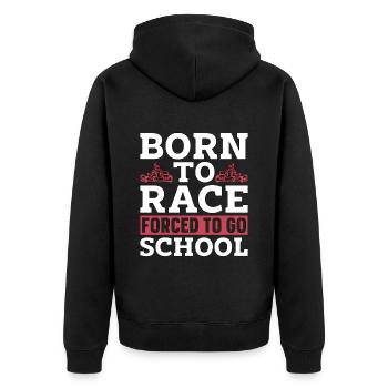 Kart Racing Born To Race forcé de faire du sport automobile - Veste à capuche bio Premium Unisexe - noir - Dos - Nico (187cm)