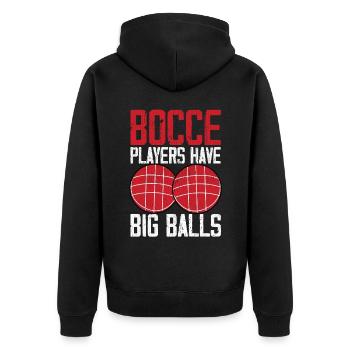 Drôle de joueur de pétanque - Veste à capuche bio Premium Unisexe - noir - Dos - Nico (187cm)