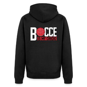 Drôle de joueur de pétanque - Veste à capuche bio Premium Unisexe - noir - Dos - Nico (187cm)
