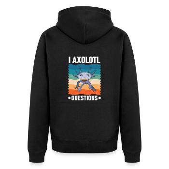 Axolotl Lustiger Mexikanischer Salamander Axolotl - Unisex Premium Bio Zip Hoodie - Schwarz - Hinten - Nico (187cm)