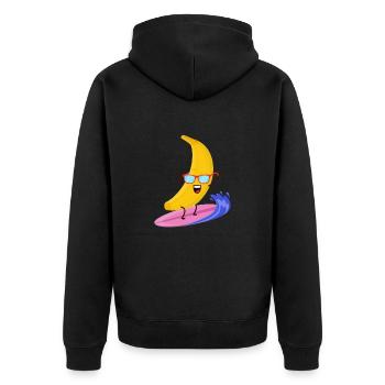 Drôle d’amateur de fruits de banane - Veste à capuche bio Premium Unisexe - noir - Dos - Nico (187cm)