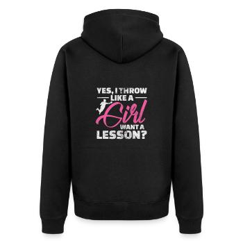 Handball Handball Player Handball Player Sports Gift - Unisex Premium Organic Zip Hoodie - black - Back - Nico (187cm)