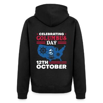 Christopher Columbus Italian American Columbus Day - Unisex Premium Organic Zip Hoodie - black - Back - Nico (187cm)