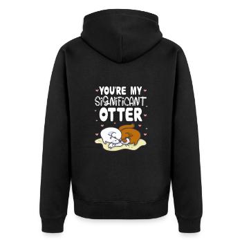 Otter Sea Otter Otter Gift - Unisex Premium Organic Zip Hoodie - black - Back - Nico (187cm)