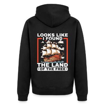 Christoph Kolumbus Italienisch-Amerikanischer Kolumbus-Tag - Unisex Premium Bio Zip Hoodie - Schwarz - Hinten - Nico (187cm)