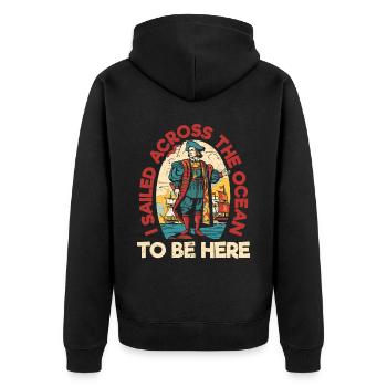 Christoph Kolumbus Italienisch-Amerikanischer Kolumbus-Tag - Unisex Premium Bio Zip Hoodie - Schwarz - Hinten - Nico (187cm)