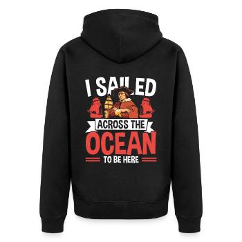 Christoph Kolumbus Italienisch-Amerikanischer Kolumbus-Tag - Unisex Premium Bio Zip Hoodie - Schwarz - Hinten - Nico (187cm)