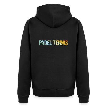 Padel Tennis Rétro - Veste à capuche bio Premium Unisexe - noir - Dos - Nico (187cm)