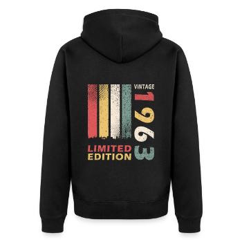60E ANNIVERSAIRE ÉDITION LIMITÉE 1963 - Veste à capuche bio Premium Unisexe - noir - Dos - Nico (187cm)