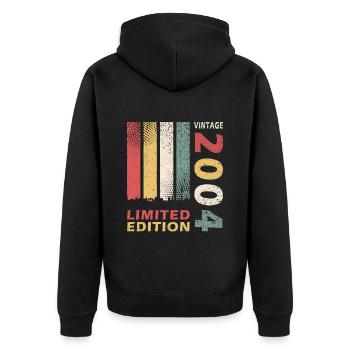 2004 - Limited Edition - Unisex Premium Bio Zip Hoodie - Schwarz - Hinten - Nico (187cm)