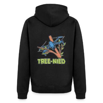 Drone Racing Tree-Nied Racing Machine Drone Racer - Unisex Premium Organic Zip Hoodie - black - Back - Nico (187cm)