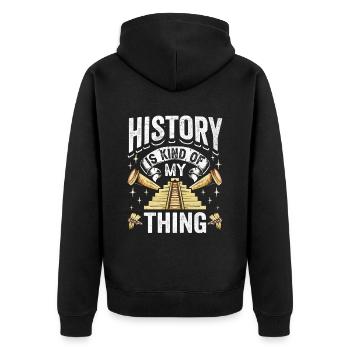 History is my thing Profession Historian Historian - Unisex Premium Organic Zip Hoodie - black - Back - Nico (187cm)