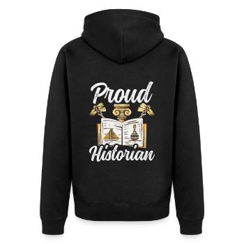 Proud Historian Profession History History - Unisex Premium Organic Zip Hoodie - black - Back - Nico (187cm)