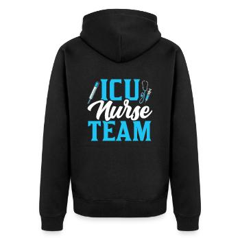 Intensive Care Nurse Team Intensive Care - Unisex Premium Organic Zip Hoodie - black - Back - Nico (187cm)